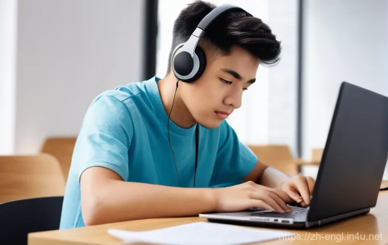 TOEIC 고득점 실전 팁 - **Prompt 1: Focused TOEIC Preparation in a Modern Study Space**
    "A young person, approximately 1...