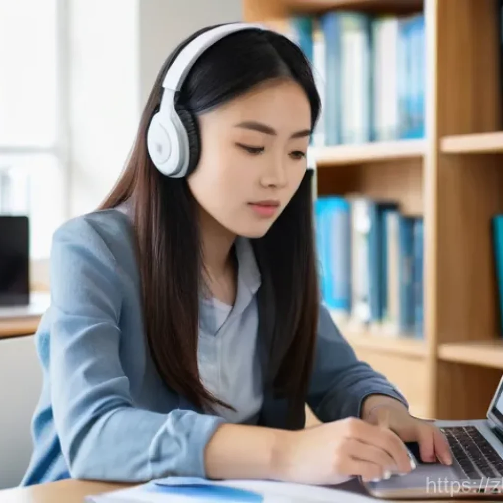 TOEIC 점수 관리 요령 - **Prompt 1: Focused TOEIC Study Session**
    A young, determined East Asian woman, in her mid-20s, ...