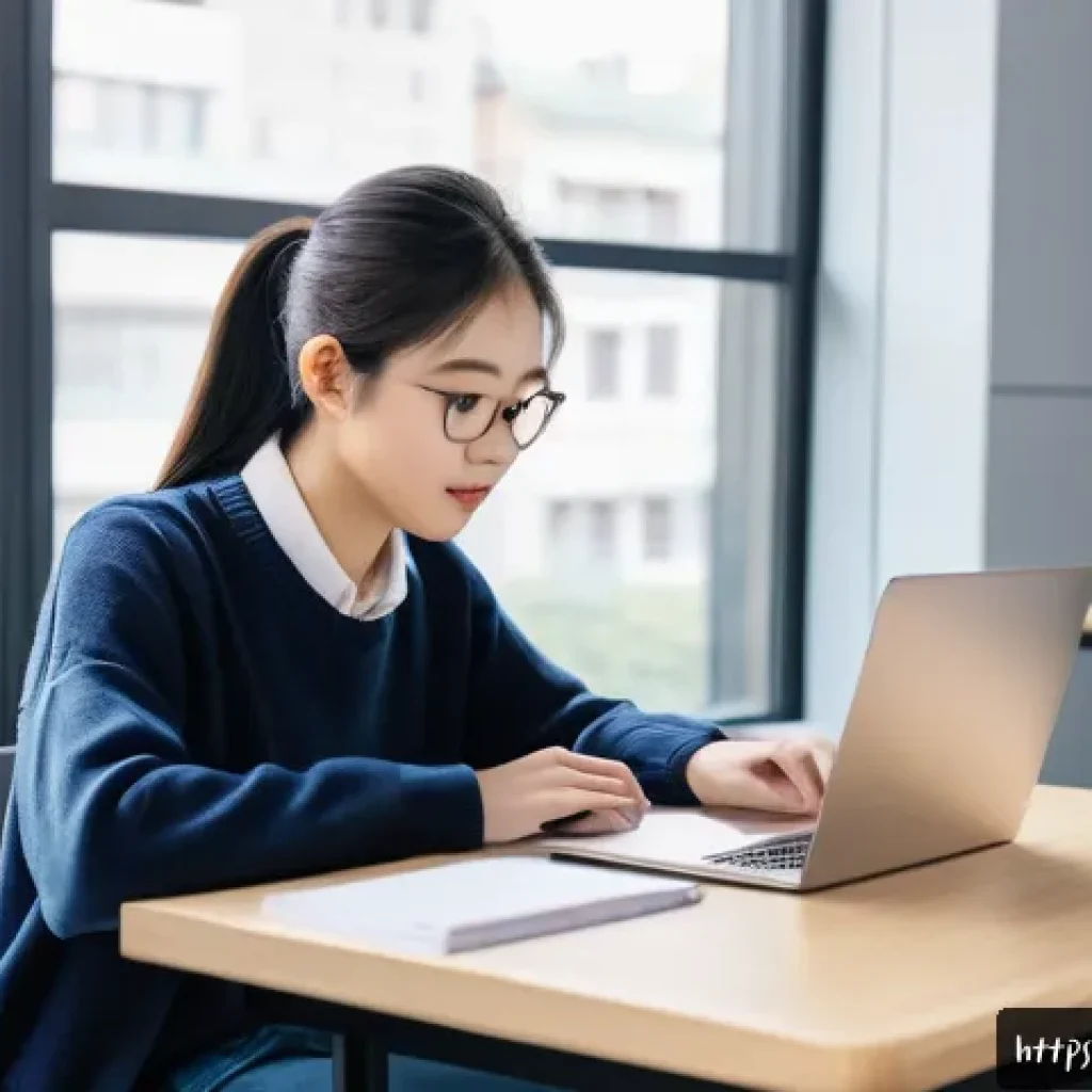 TOEIC 단어장 제작 팁 - A modern, bright study room scene showing a young Chinese adult focused on learning TOEIC vocabulary...