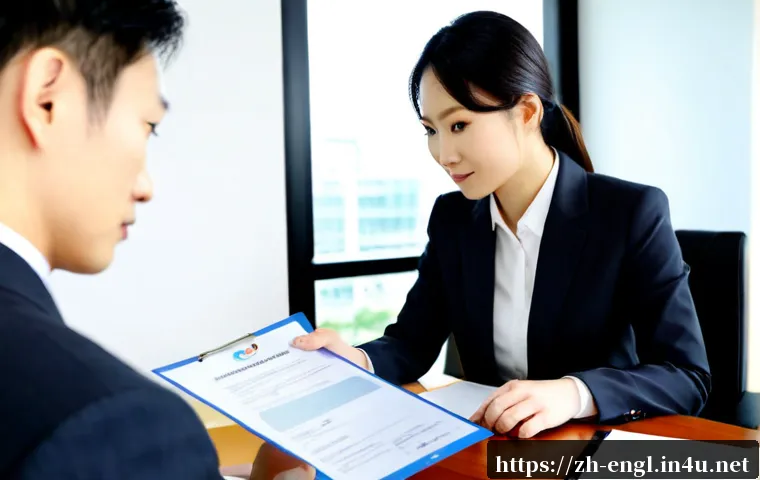 TOEIC 연봉 협상 활용 사례 - Photorealistic corporate salary negotiation scene in a bright modern office, confident East Asian pr...